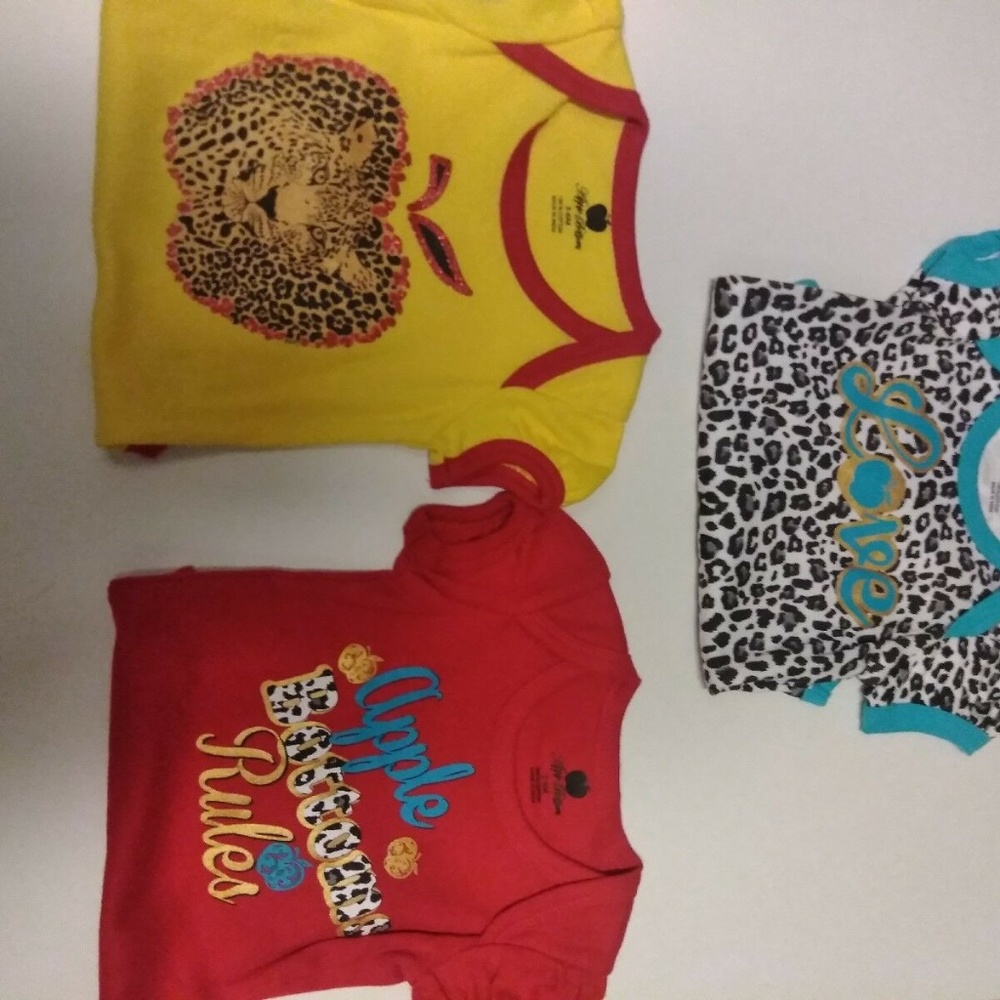 Apple Bottoms Toddler Girls One Piece Set of 3 - Picture 3 of 8